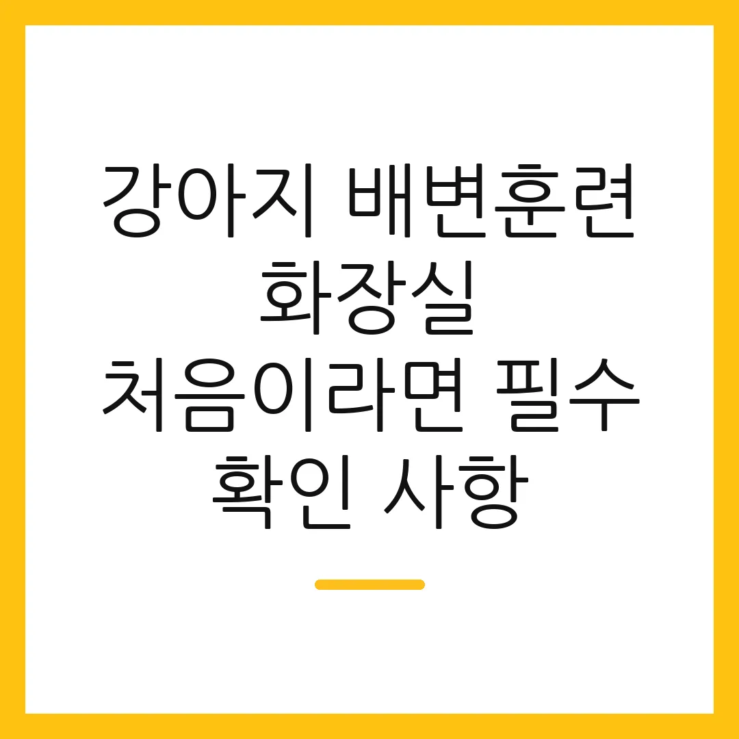 강아지 배변훈련 화장실 처음이라면 필수 확인 사항