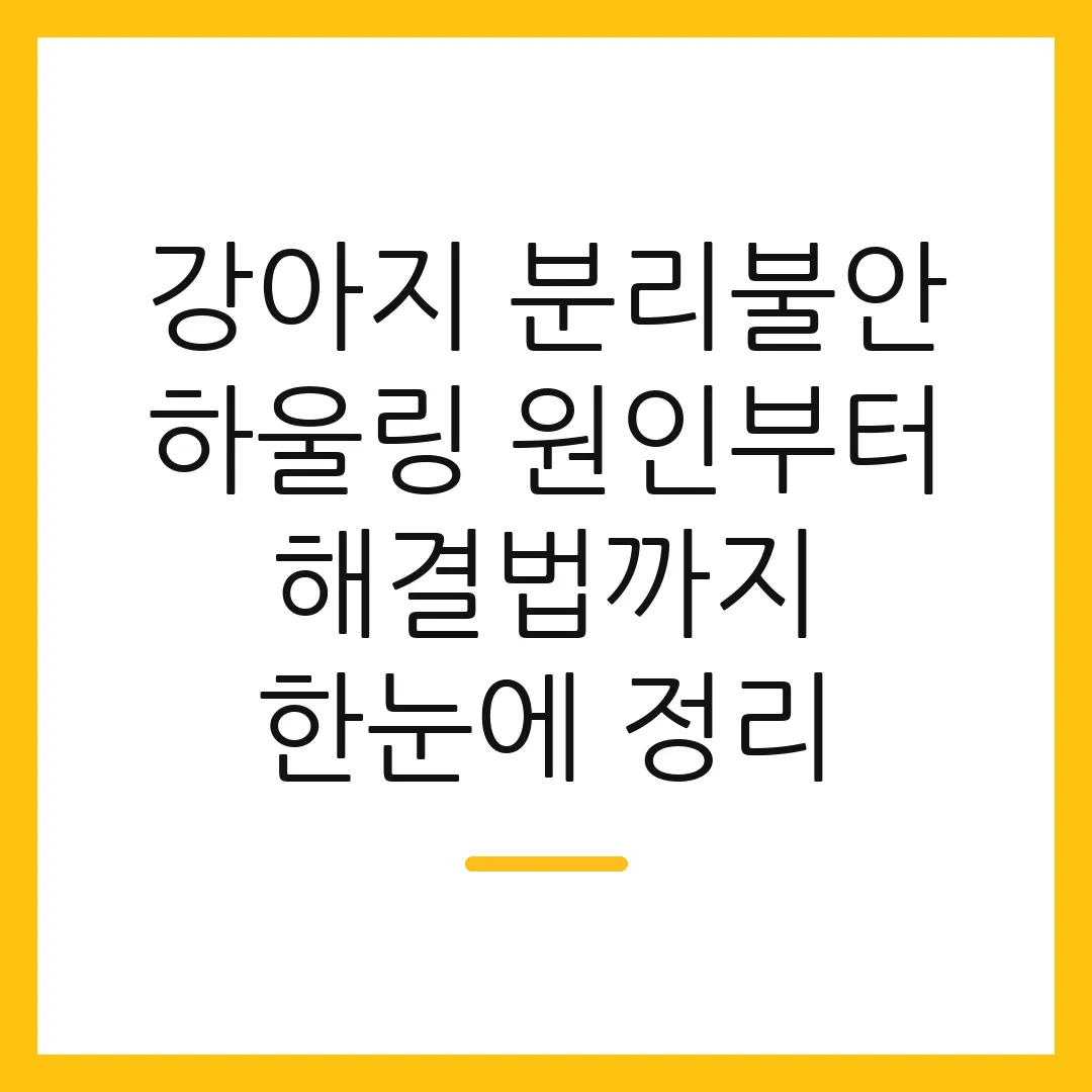 강아지 분리불안 하울링 원인부터 해결법까지 한눈에 정리
