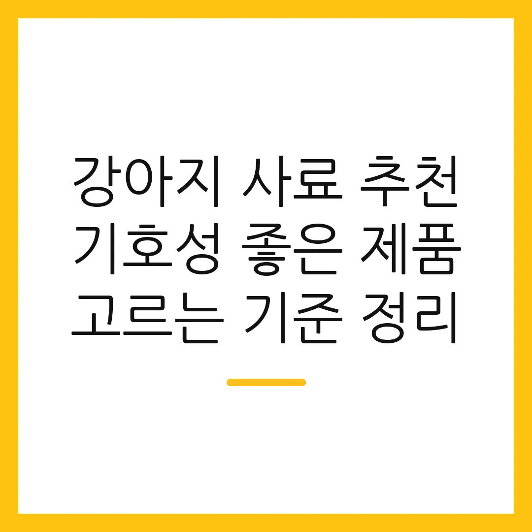 강아지 사료 추천 기호성 좋은 제품 고르는 기준 정리