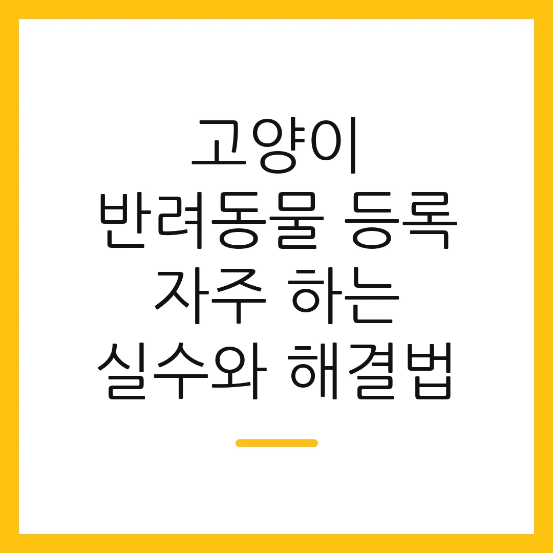 고양이 반려동물 등록 자주 하는 실수와 해결법