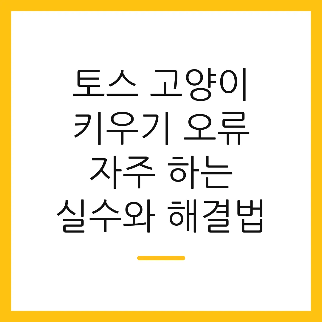 토스 고양이 키우기 오류 자주 하는 실수와 해결법