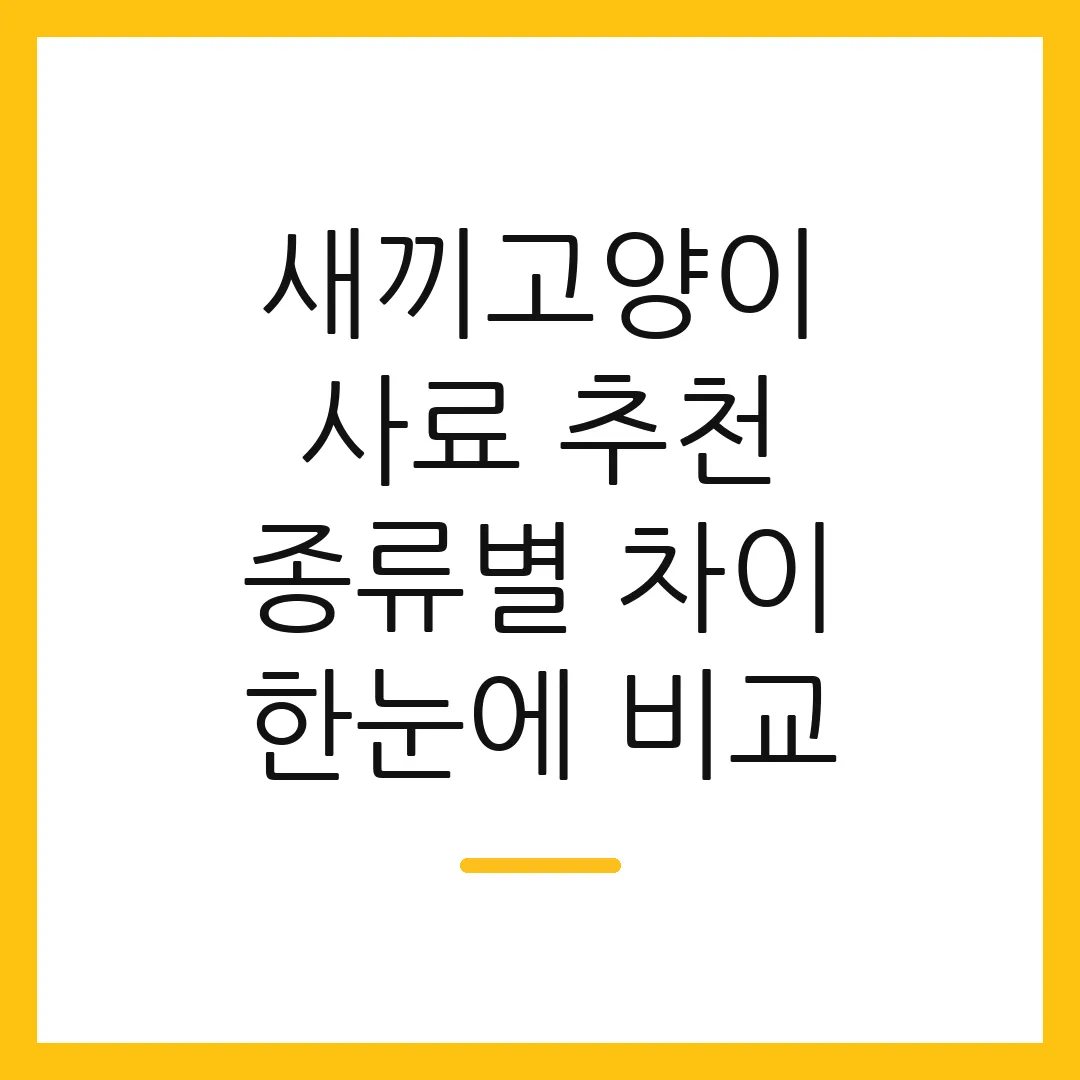 새끼고양이 사료 추천 종류별 차이 한눈에 비교